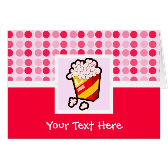 Gullig Popcorn Hälsningskort (Framsidan Horizontal)