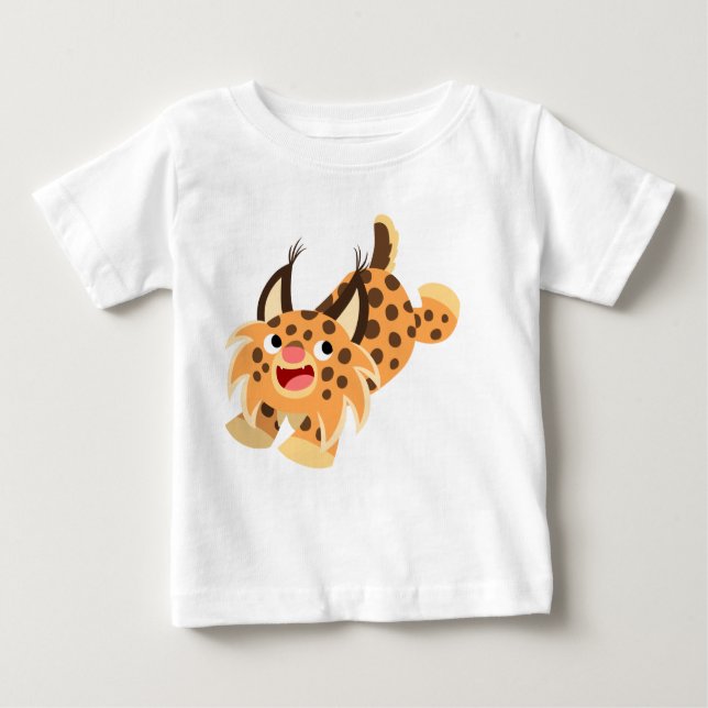 Gullig Prankish T-tröja för tecknadBobcatbaby T-shirt (Framsida)