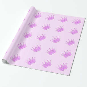 Gullig Princess för krona för glitterbabyrosor Presentpapper