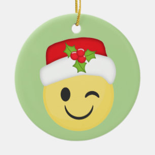 Gullig prydnad för blinkajulEmoji helgdag Julgransprydnad Keramik