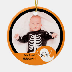 Gullig prydnad för buspökeHalloween foto Julgransprydnad Keramik