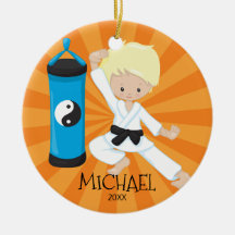 Gullig prydnad för jul för Karatepojkepersonlig