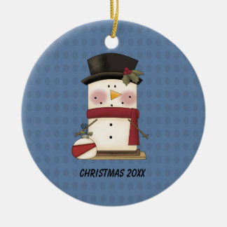 Gullig prydnad för S'mores snögubbejul Julgransprydnad Keramik