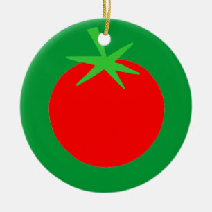 Gullig prydnad för tomatträdgårdsmästarejulgra julgransprydnad keramik