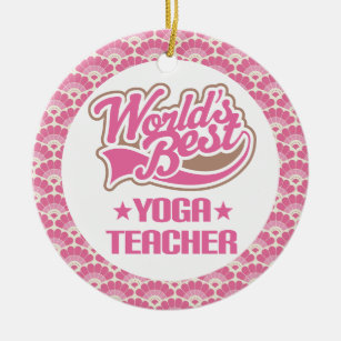 Gullig prydnad för Yogalärare (bäst världar) Julgransprydnad Keramik