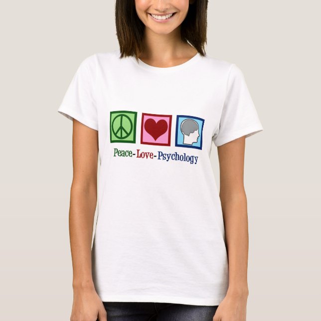 Gullig psykolog för fredkärlekpsykologi t shirt (Framsida)