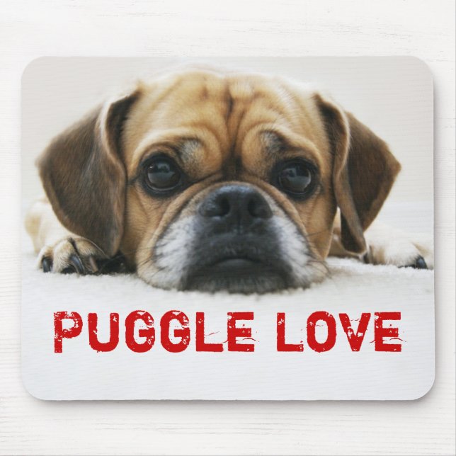 Gullig Puggle kärlek Mousepad Musmatta (Framsidan)