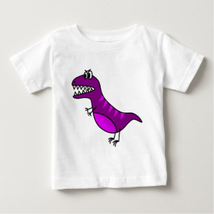Gullig purpurfärgad ilsken tecknaddinosaur tröja