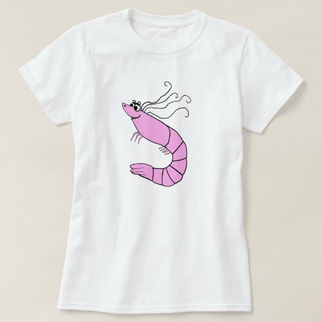 Gullig räkatecknad t-shirt (Design framsida)