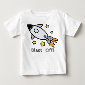 Gullig raketfrakttryckvåg av hand plockade tee shirt