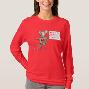 Gullig råtta för valentinT-tröja T-shirt