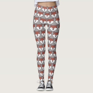 Gullig räv/rävaktig mönsterdamasker leggings