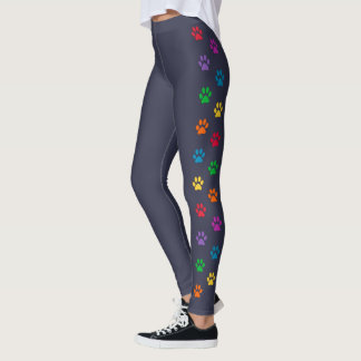 Gullig regnbågetass avtryck leggings
