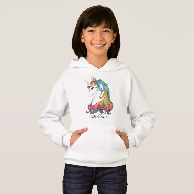 Gullig regnbågeunicorn för vattenfärg tee shirt (Hel framsida)