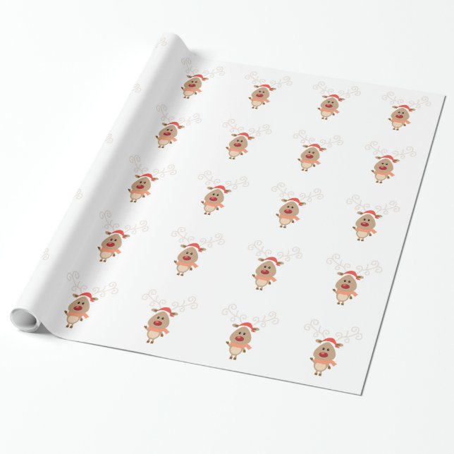 Gullig rentecknad presentpapper (Utrullad)