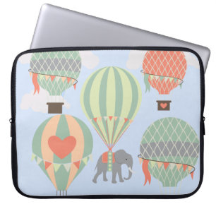 Gullig resning för elefantridningluftballonger laptop sleeve