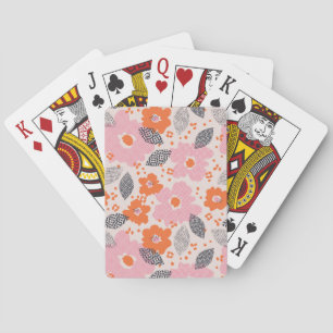 Gullig Retro blommönster Casinokort