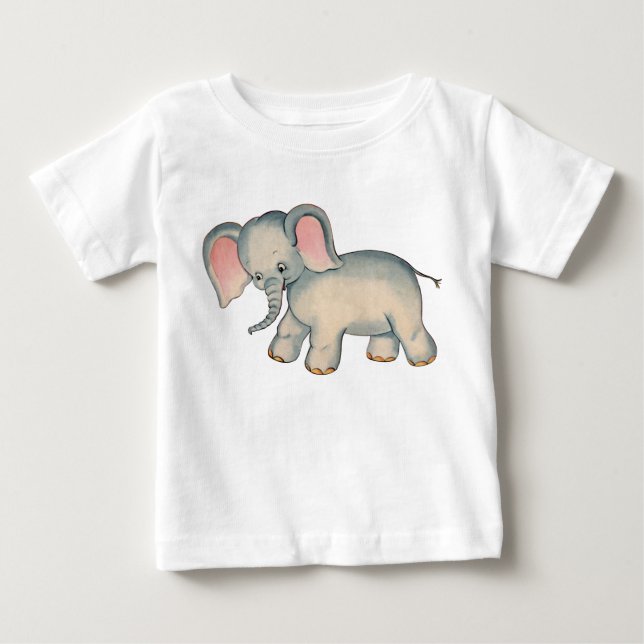 Gullig retro elefant t-shirt (Framsida)