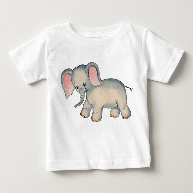 Gullig retro elefant tee (Framsida)