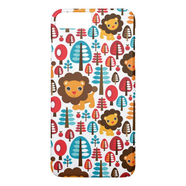 gullig retro lejon ungeillustration Case-Mate iPhone skal (Baksida)