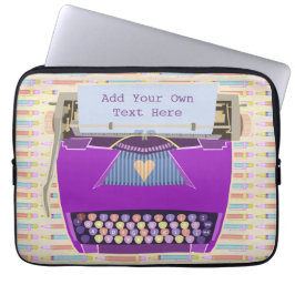 Gullig Retro modern personligtext för skrivmaskin Laptop Fodral