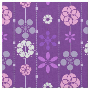 Gullig retro mörk lilalookblommönster tyg