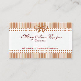 Gullig Retro randig röd mönsterfluga Visitkort