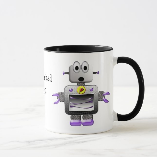 Gullig Retro robotpersonlig mugg (Höger)