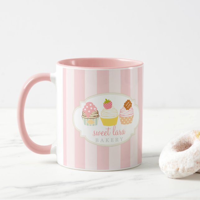 Gullig Retro söt muffins för bageriCafe Mugg (Med munk)