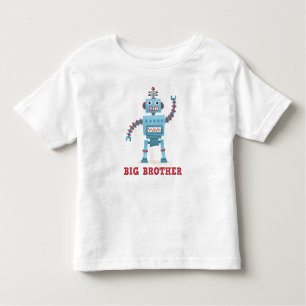 Gullig retro storebror för robottecknadandroid tee