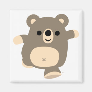 Gullig rinnande tecknadbjörnmagnet magnet