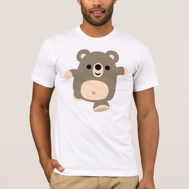 Gullig rinnande tecknadbjörnT-tröja Tee Shirt (Framsida)