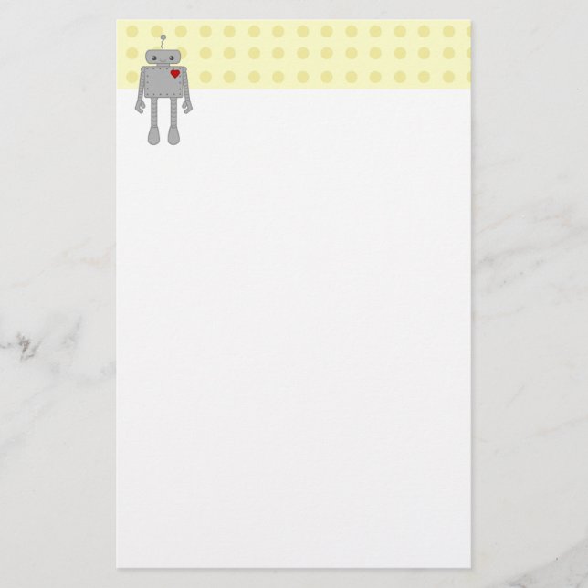 Gullig robot brevpapper (Framsida)