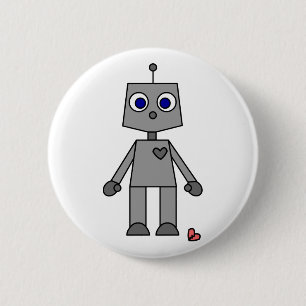 Gullig robot med en bruten hjärta knapp