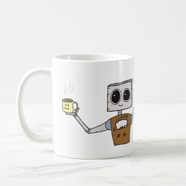 Gullig robotkaffekopp kaffemugg (Vänster)