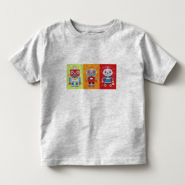 Gullig robotT-tröja Tee Shirt (Framsida)