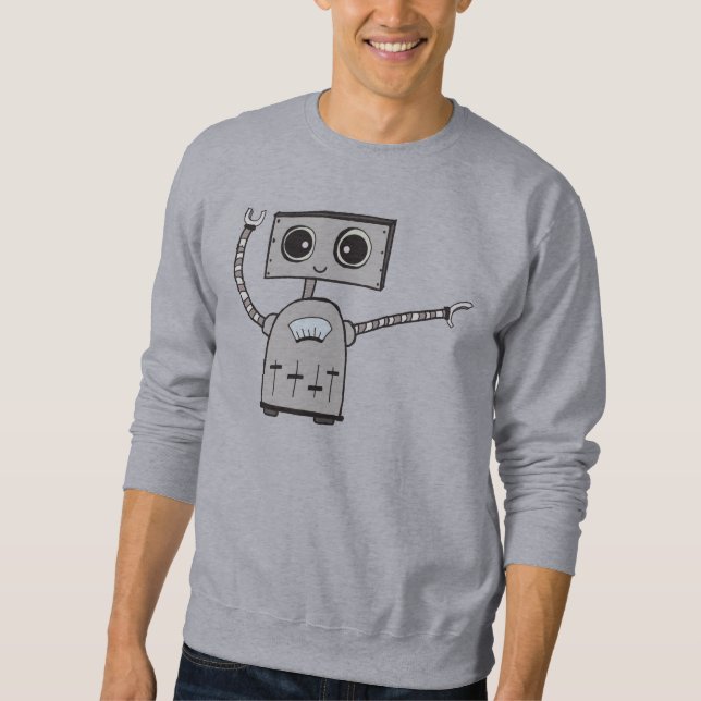 Gullig robottröja lång ärmad tröja (Framsida)