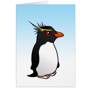 Gullig Rockhopper pingvin Hälsningskort