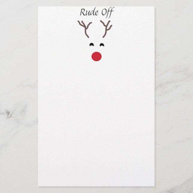 Gullig röd brevpapper för näsrenjul (Framsida)