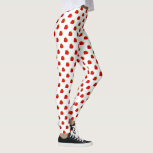 Gullig röd jordgubbemönsterdamasker leggings