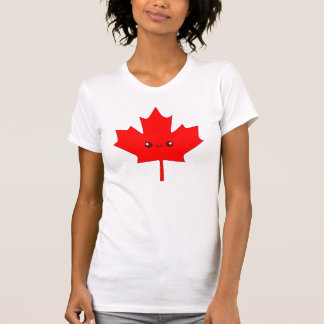Gullig röd lönnlövT-tröja Tee Shirt