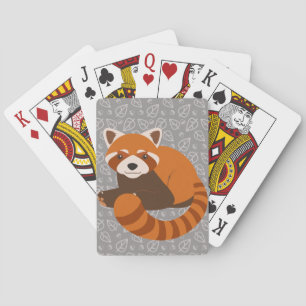 Gullig röd Panda Spelkort