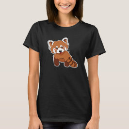 Gullig röd PandaT-tröja T-shirt