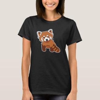 Gullig röd PandaT-tröja T-shirt
