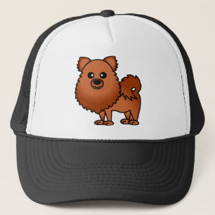 Gullig röd Pomeranian tecknad - Truckerkeps