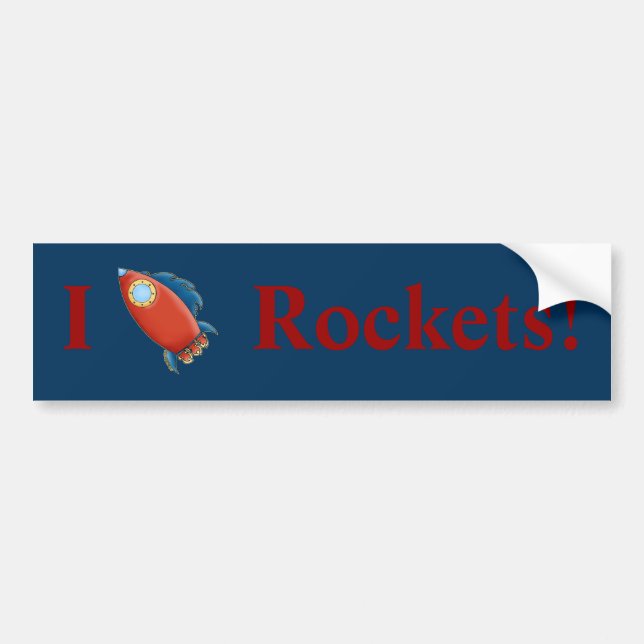 Gullig röd raketbildekal bildekal (Framsidan)