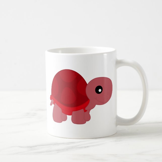 Gullig röd sköldpadda kaffemugg (Höger)