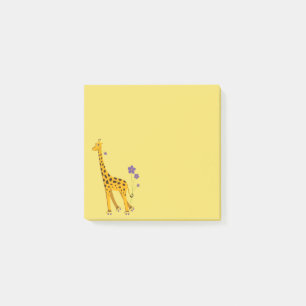 Gullig rolig åka skridskor tecknadgiraff post-it block