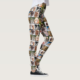 Gullig & rolig damasker för hundfotoCollage Leggings