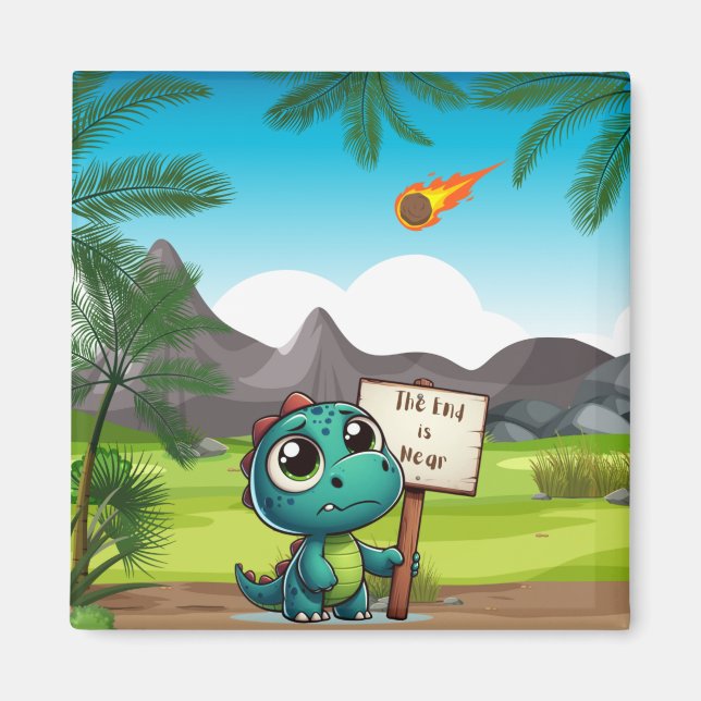 gullig, rolig dinosaurie magnet (Framsidan)